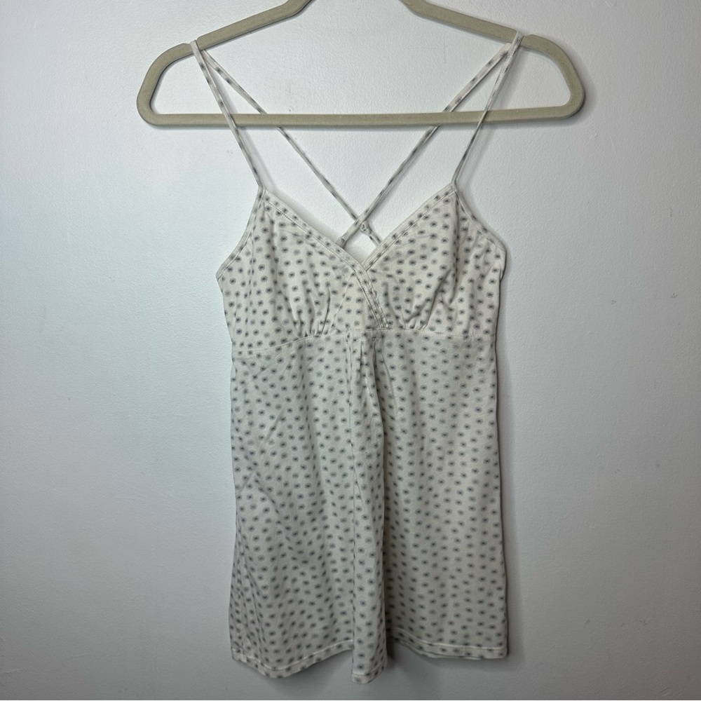 American Eagle AE Vintage Y2K Off White And Gray Tank Camisole Medium M